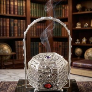 Electric Silver Metal Bakhoor Burner