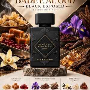 Lattafa Badee Al Oud Black Exposed
